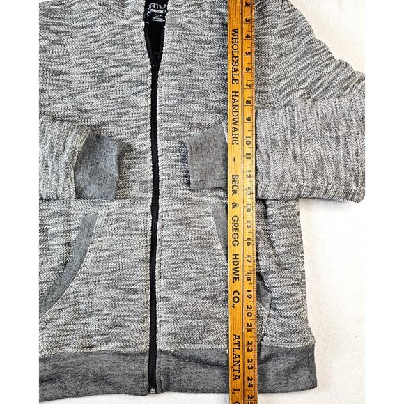 Distortion Mens Small Grey Hooded Jacket Sherpa-Lined Full Zip Two Pockets - Picture 3 of 7